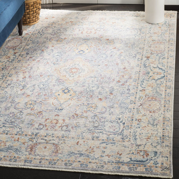 Three Posts Auerbach Looped Light Blue/Cream/Gold Rug & Reviews
